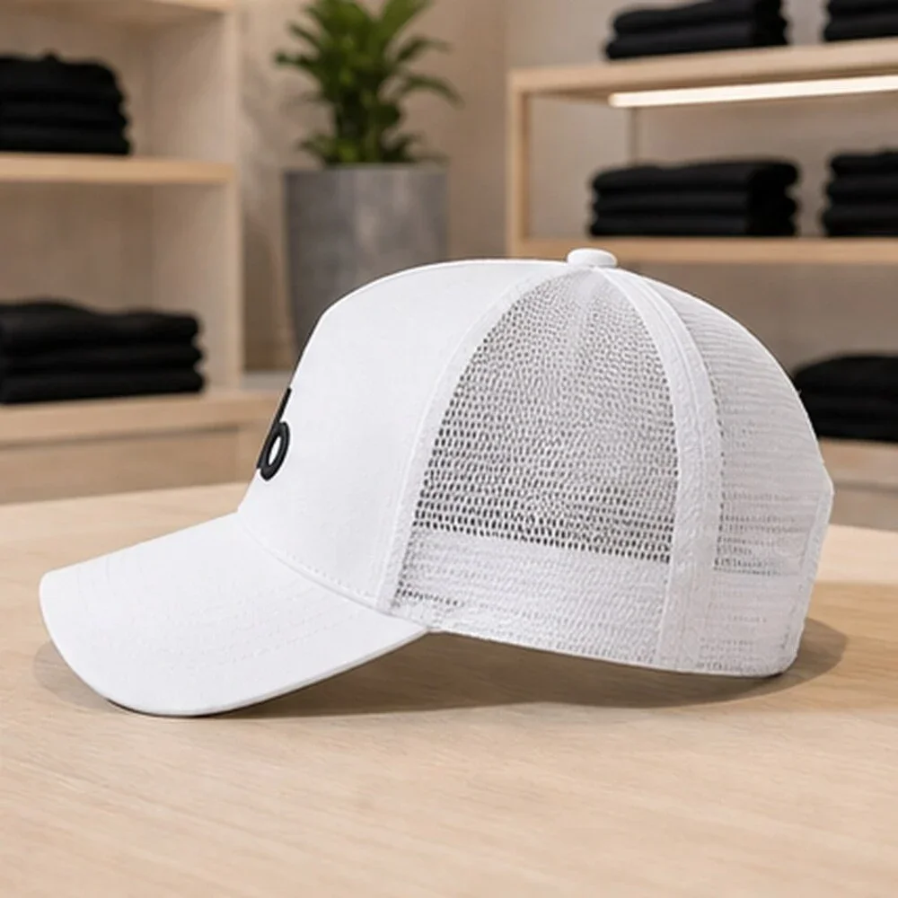 ALO Yoga White Black Golf Mesh Trucker Cap Hat NWT